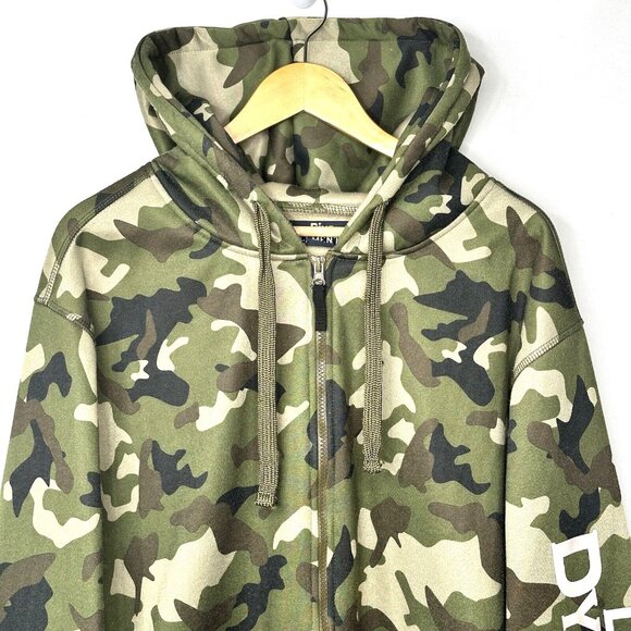Five Elementz Mens Duck Dynasty Camouflage Hoodie Full Zip Green Camo Size 2XL - Picture 3 of 14